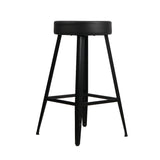 Artiss Set of 4 PU Leather Bar Stools Square Footrest - Black