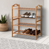 Artiss Bamboo Shoe Rack Organiser Wooden Stand Shelf 4 Tiers Shelves