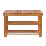 Artiss Bamboo Shoe Rack Wooden Seat Bench Organiser Shelf Stool