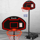 Everfit 2.1M Adjustable Portable Basketball Stand Hoop System Rim Black