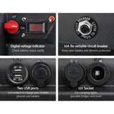 GIANTZ Battery Box 12V Camping Portable Deep Cycle AGM Universal Large USB Cig