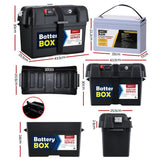 GIANTZ 130Ah Deep Cycle Battery & Battery Box 12V AGM Marine Sealed Power Solar