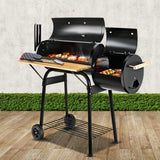 Grillz 2-in-1 Offset BBQ Smoker - Black