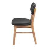 Artiss Set of 2 Wood & PVC Dining Chairs - Black