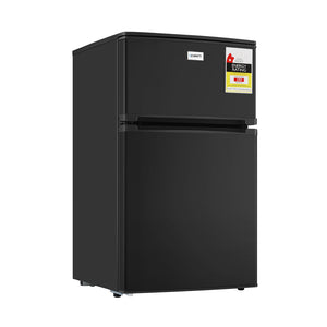 Devanti 84L Bar Fridge 2 Door Built-in Light Beverage Cooler Drink Black Fridges