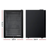 Devanti 115L Bar Fridge Glass Door Mini Freezer Fridges Countertop Beverage Commercial