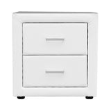 Artiss PVC Leather Bedside Table - White