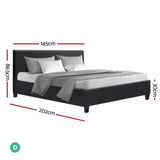 Artiss Neo Bed Frame Fabric - Charcoal Double