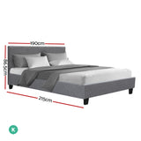 Artiss Neo Bed Frame Fabric - Grey King