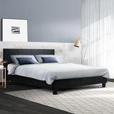 Artiss Neo Bed Frame PU Leather - Black Queen