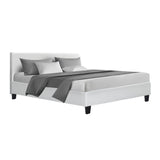 Artiss Neo Bed Frame PU Leather - White Queen