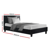 Artiss Neo Bed Frame PU Leather - Black Single