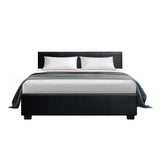 Artiss Nino Bed Frame PU Leather - Black Double