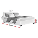 Artiss Nino Bed Frame PU Leather - White Double