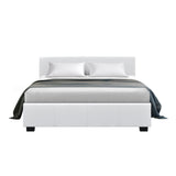 Artiss Nino Bed Frame PU Leather - White Double