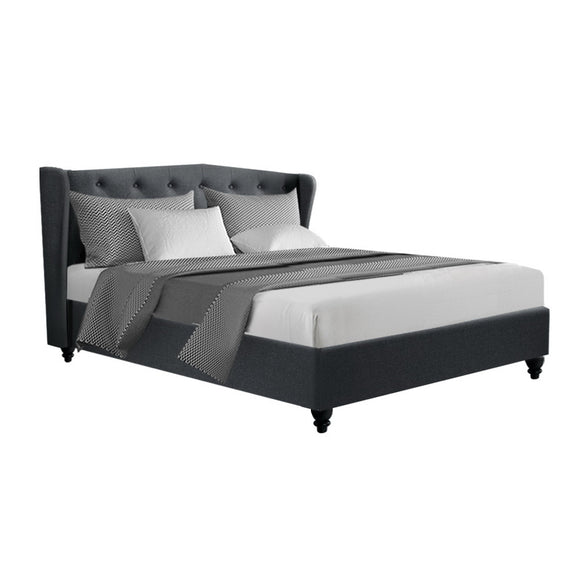 Artiss Pier Bed Frame Fabric - Charcoal Queen