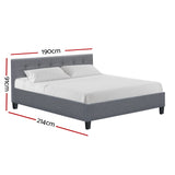 Artiss Soho Bed Frame Fabric- Grey King