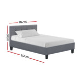 Artiss Soho Bed Frame Fabric- Grey King Single