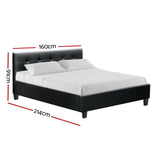 Artiss Soho Bed Frame PU Leather- Black Queen