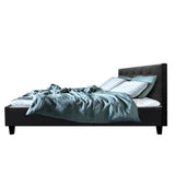 Artiss Soho Bed Frame PU Leather- Black Queen