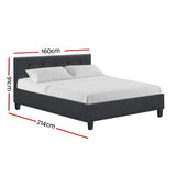 Artiss Soho Bed Frame Fabric- Charcoal Queen