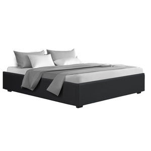 Artiss TOKI King Size Storage Gas Lift Bed Frame without Headboard Fabric Charcoal