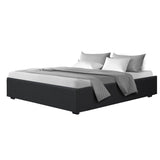 Artiss TOKI King Size Storage Gas Lift Bed Frame without Headboard Fabric Charcoal