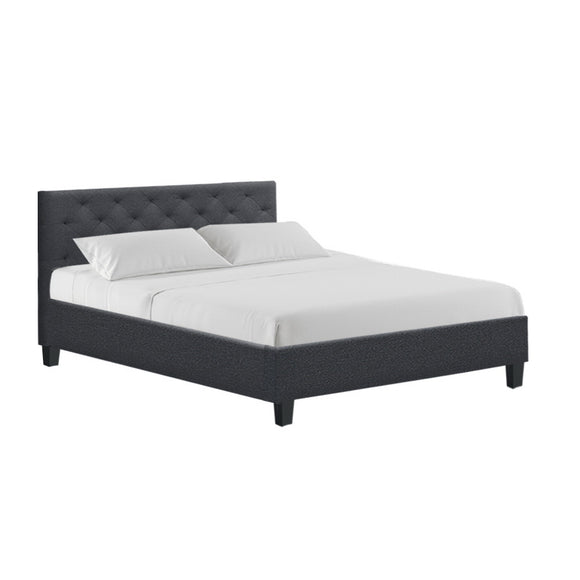 Artiss Van Bed Frame Fabric - Charcoal Double