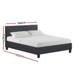 Artiss Van Bed Frame Fabric - Charcoal Double