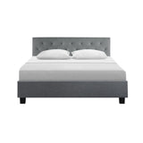 Artiss Van Bed Frame Fabric - Grey Double