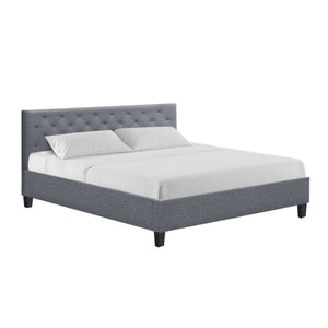 Artiss Van Bed Frame Fabric - Grey King