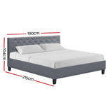 Artiss Van Bed Frame Fabric - Grey King