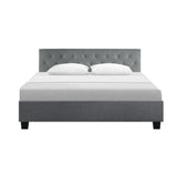 Artiss Van Bed Frame Fabric - Grey King