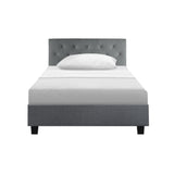 Artiss Van Bed Frame Fabric - Grey King Single