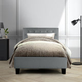 Artiss Van Bed Frame Fabric - Grey King Single