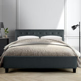 Artiss Van Bed Frame Fabric - Charcoal Queen