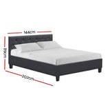 Artiss Vanke Bed Frame Fabric- Charcoal Double