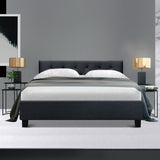 Artiss Vanke Bed Frame Fabric- Charcoal Double