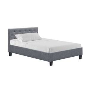 Artiss Vanke Bed Frame Fabric- Grey King Single