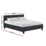 Artiss Vanke Bed Frame Fabric- Charcoal Queen