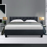 Artiss Vanke Bed Frame Fabric- Charcoal Queen