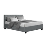 Artiss Ware Bed Frame Fabric Gas Lift Storage - Grey Double