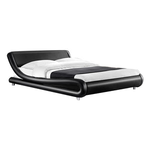 Artiss Flio Bed Frame PU Leather - Black Double