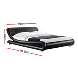 Artiss Flio Bed Frame PU Leather - Black King