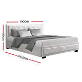 Artiss Tiyo Bed Frame PU Leather Gas Lift Storage - White King