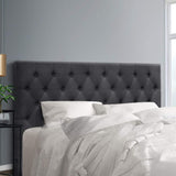 King Size Bed Head Headboard Bedhead Fabric Frame Base CAPPI Charcoal