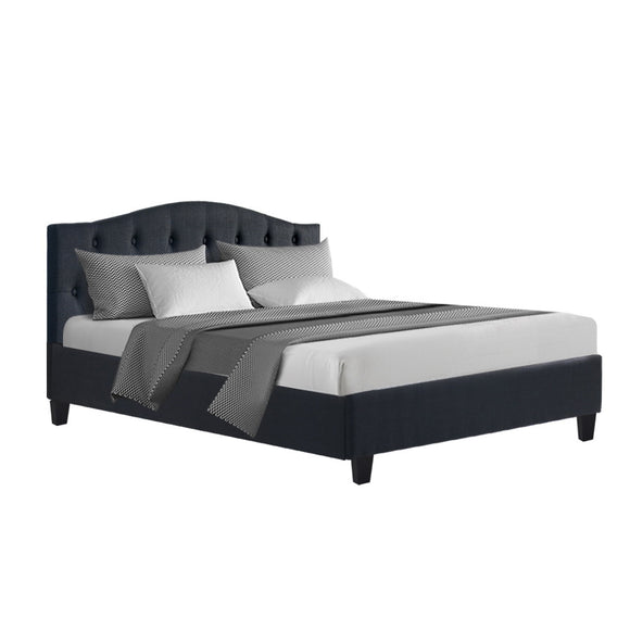 Lars Bed Frame Fabric - Charcoal Double