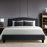 Lars Bed Frame Fabric - Charcoal Double