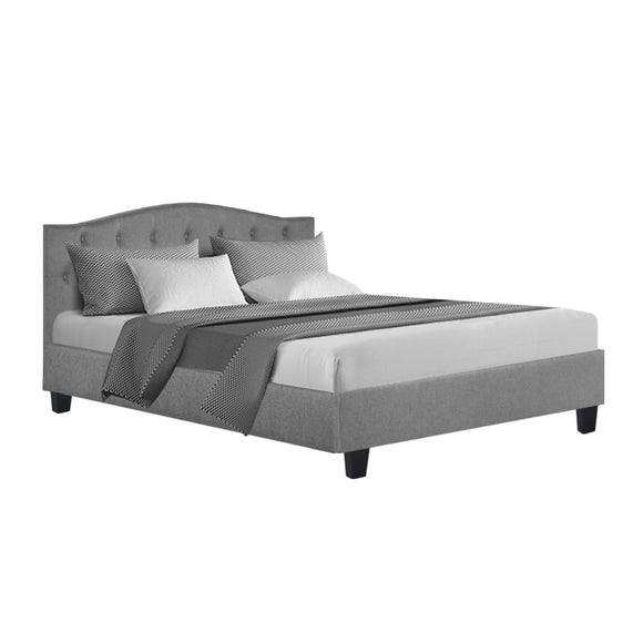 Lars Bed Frame Fabric - Grey Double