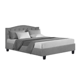 Lars Bed Frame Fabric - Grey Double